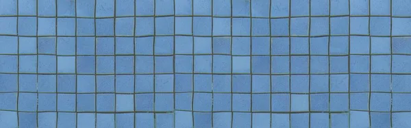 Panorama Blue Glazed Basen Płytki Tekstury Podłogi Tła Bez Szwu — Zdjęcie stockowe