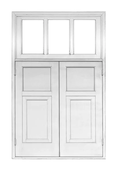 Vintage White Painted Wooden Window Frame Isolated White Background — Stock Photo, Image