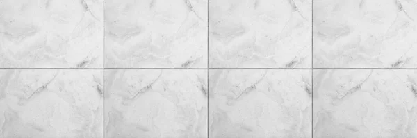 Panorama Bílé Vzorované Keramické Podlahové Dlaždice Textury Pozadí Bezešvé — Stock fotografie