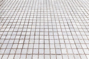 Perspektif Manzaralı Monoton Beyaz Tuğla Taş Köşkü Sokak Yolu Zemininde