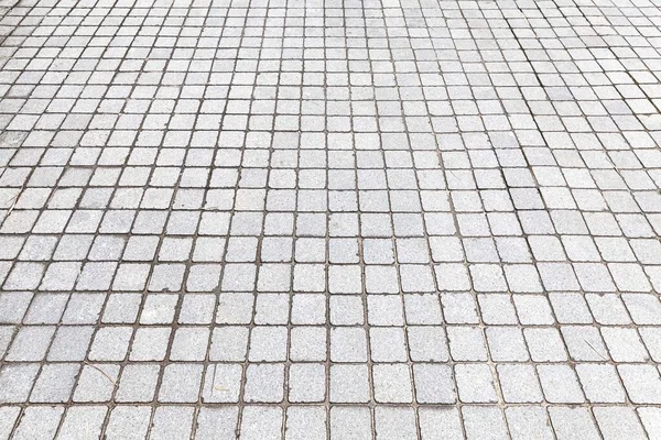 Vista Prospettiva Pavimento Pietra Mattone Bianco Monotone Sul Terreno Strada — Foto Stock
