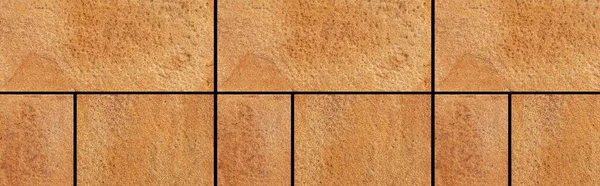 Panorama Brązowego Granitu Zewnętrzny Wzór Płytek Ściennych Gładkiej Fakturze Powierzchni — Zdjęcie stockowe