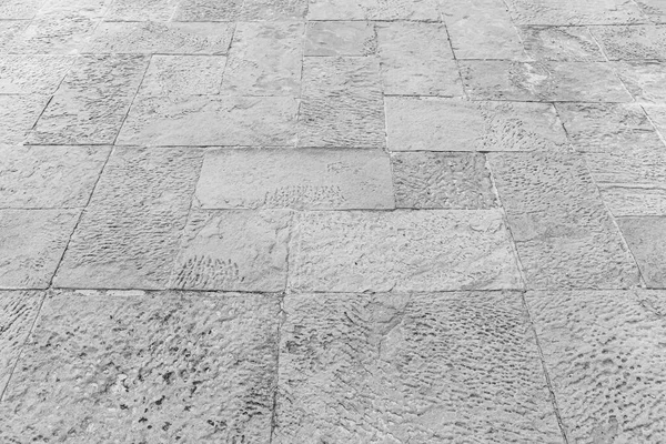 Vista Prospettiva Pavimento Pietra Mattone Bianco Monotone Sul Terreno Strada — Foto Stock