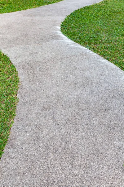 Longue Passerelle Béton Dans Jardin Vert Été — Photo