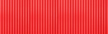 Red Corrugated metal zemin ve doku yüzeyinin panoraması ya da çeliği galvanize et