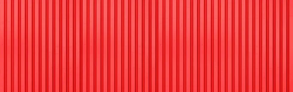 Panorama Fondo Metal Corrugado Rojo Superficie Textura Acero Galvanizado — Foto de Stock