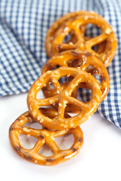 Close - up Baked bread pretzel snack — Stock Photo, Image
