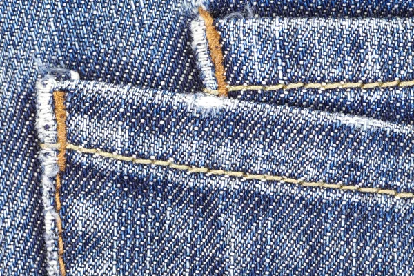 Blauwe denim jeans detail — Stockfoto