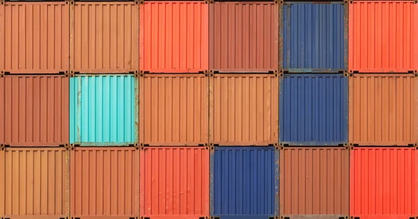 Stack of containers at dockyard — Stock Photo, Image