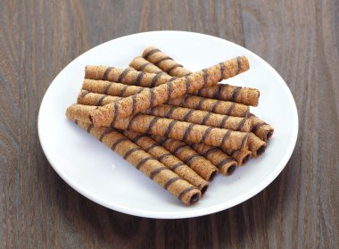 gofret çikolata rulolar