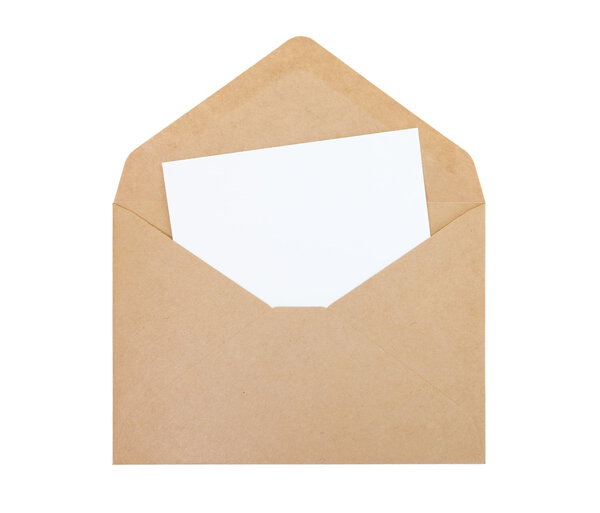 Open envelope with white paper