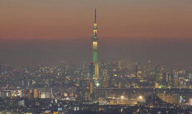 Güzel Tokyo gün batımı