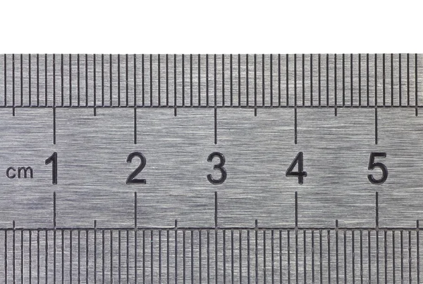 Stainless steel ruler isolated — Stock Photo, Image