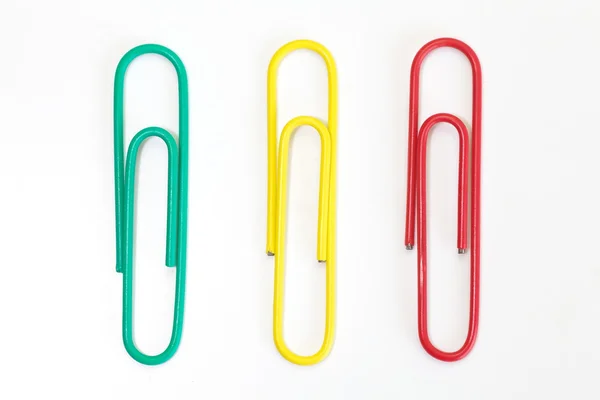 Kleur metalen paperclips — Stockfoto