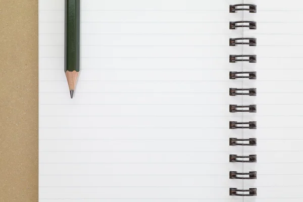 Caderno e lápis em branco — Fotografia de Stock