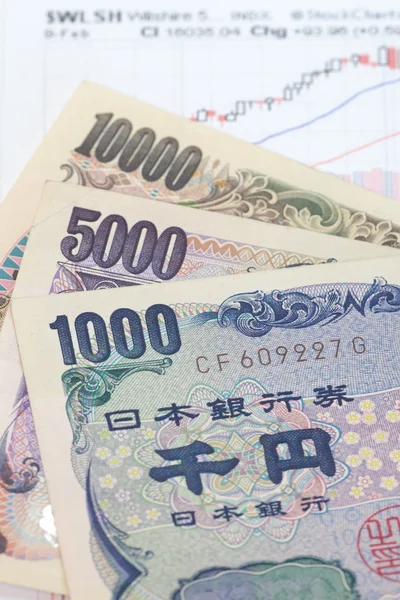 Moneda japonesa yen billetes de banco —  Fotos de Stock