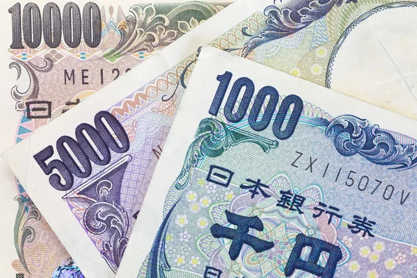 Банкноты японской валюты — стоковое фото
