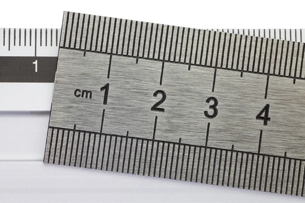 Stainless steel ruler — Stock Photo, Image