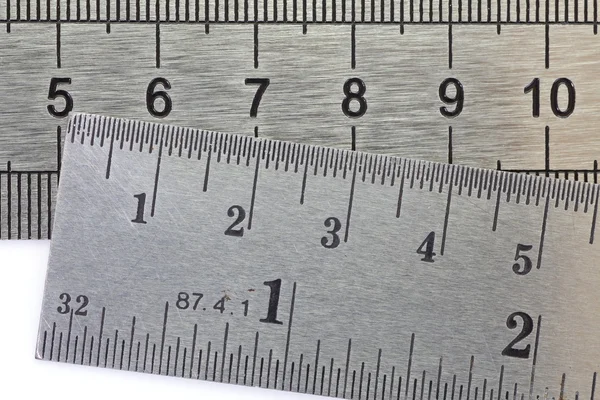 Stainless steel ruler — Stock Photo, Image