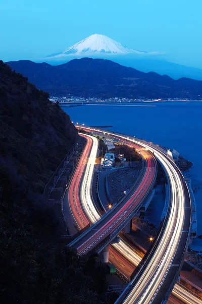 Autostrada Tomai e baia di Suruga — Foto Stock