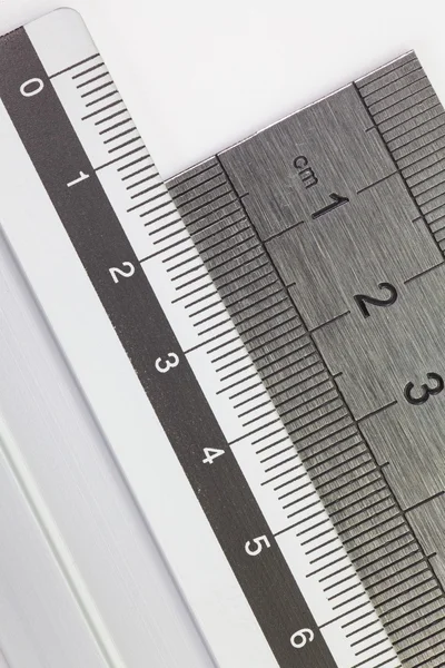 Stainless steel ruler Royalty Free Stock Images