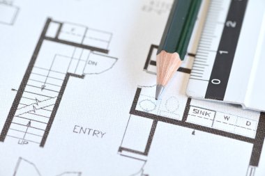 Architect papers and plans clipart