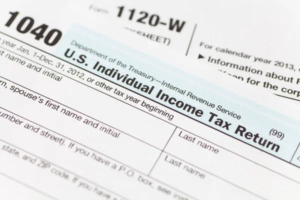 Formularz podatkowy dochodów — Zdjęcie stockowe
