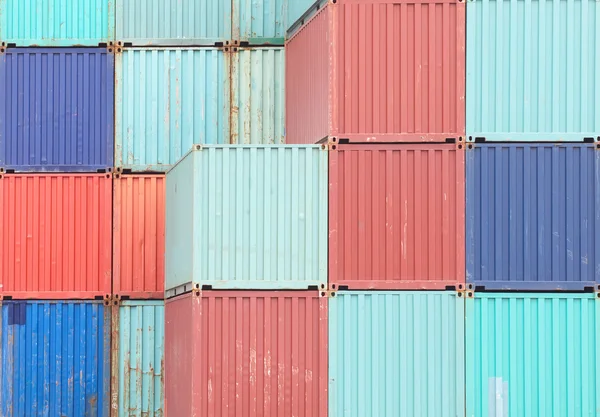 Kolorowy stosu kontenerów — Zdjęcie stockowe