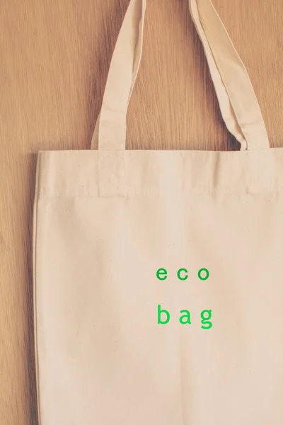 Beyaz doğal kumaş Eko çanta — Stok fotoğraf