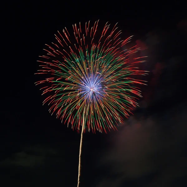 Colorful fireworks on black — Stock Photo, Image