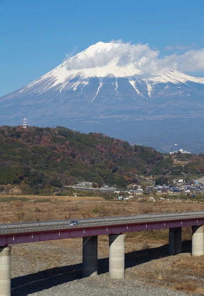 Berg Fuji und Eisenbahn — Stockfoto