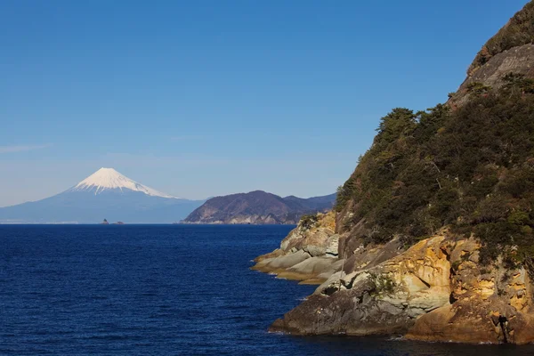 Berg Fuji en zee — Stockfoto