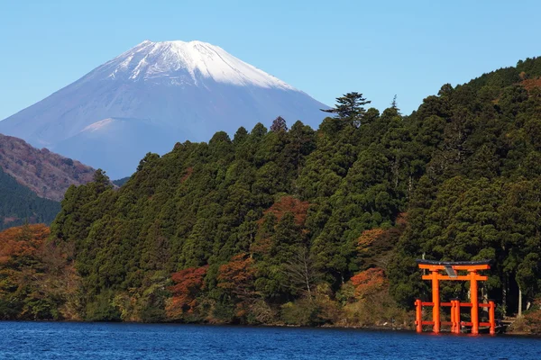 Berg fuji und Meer bei miho — Stockfoto