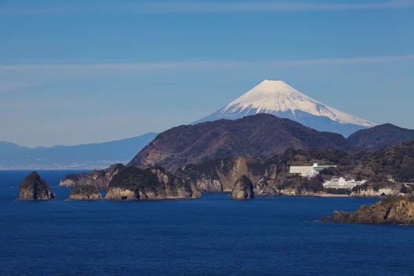 Berg fuji und Meer bei miho — Stockfoto