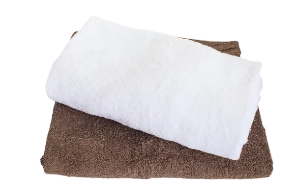 Hnědé a bílé ručníky — Stock fotografie