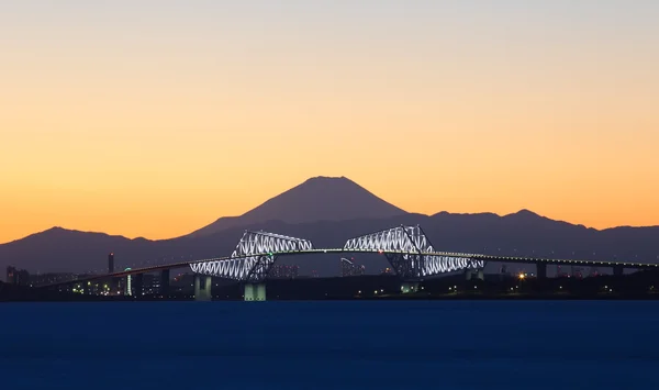 Tokyo Gate Bridge e Montanha Fuji — Fotografia de Stock