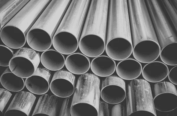 Stack of construction metal pipes — Stock Photo, Image