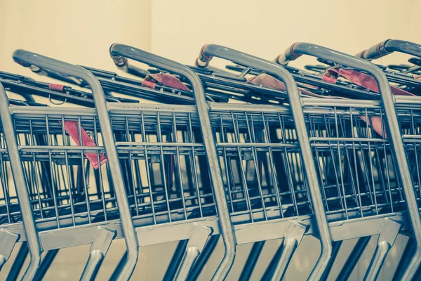 Rows of shopping carts Stock Picture