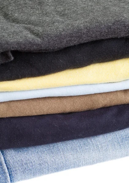 Stack of men's clothes — Stock Photo, Image