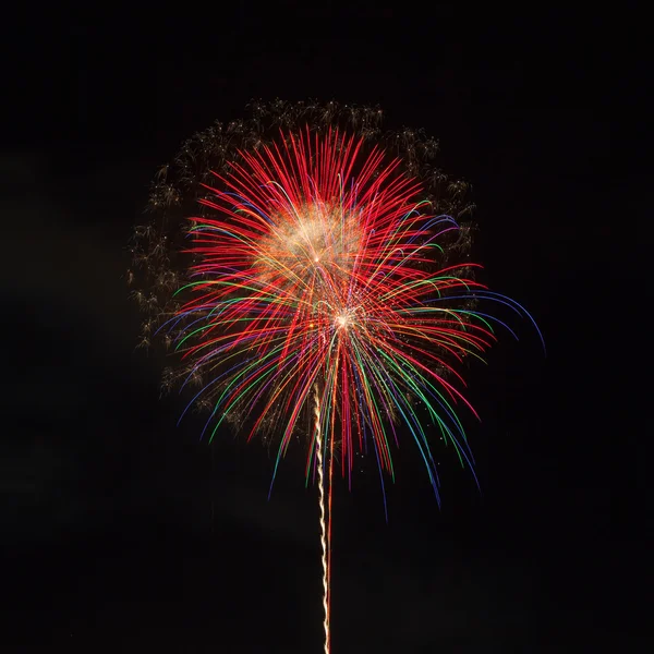 Farbenfrohes Feuerwerk auf schwarz — Stockfoto