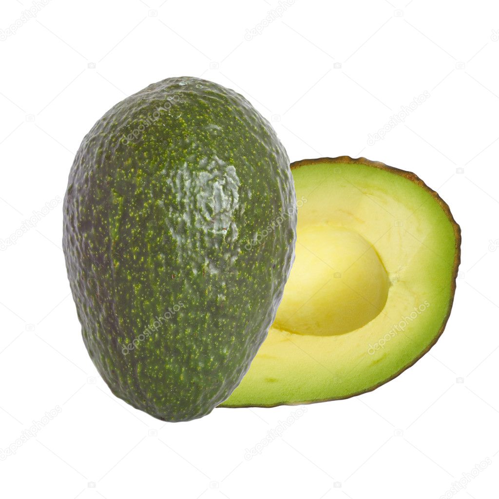 Isolated fresh avocado