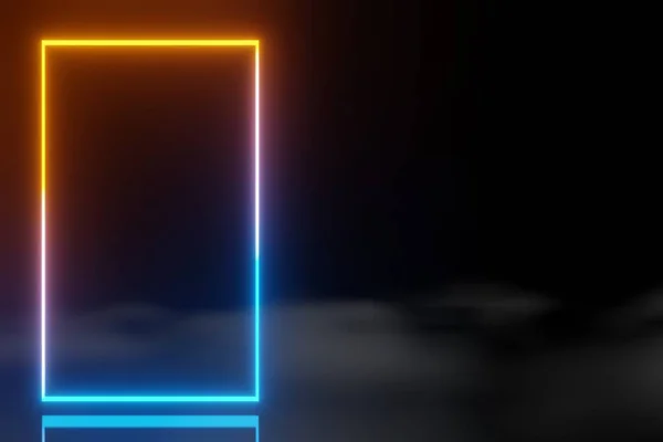 Tecnologia Astratta Schermi Led Blu Arancio Incandescente Neon Linea Animazione — Foto Stock