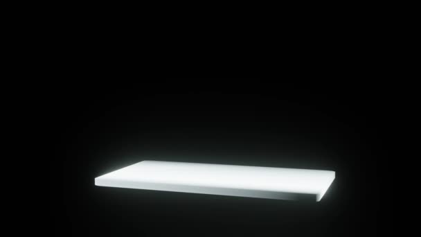 Smartphone Geométrico Com Uma Tela Branca Branco Led Luz Brilhante — Vídeo de Stock