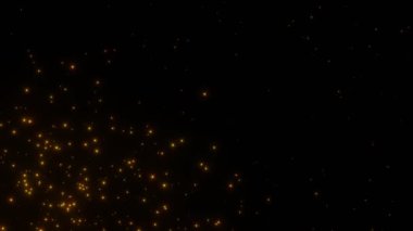 soyut lüks parlayan altın parçacıklar siyah zemin üzerinde daireler çiziyor 3D