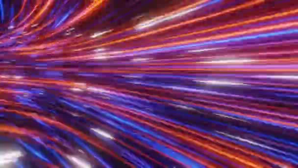 Flujo Futurista Abstracto Datos Digitales Movimiento Velocidad Neón Huellas Luz — Vídeos de Stock