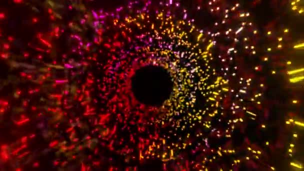 Abstract Wazig Futuristische Led Neon Tunnel Rendering — Stockvideo