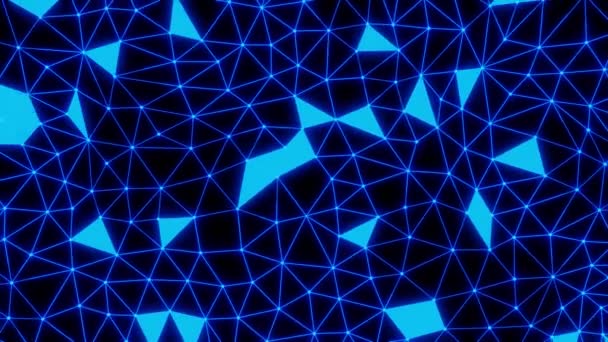 Абстрактные Синие Полотна Точки Геометрическая Технология Рендеринга — стоковое видео