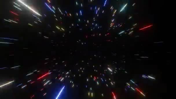 抽象的隧道速度光迹运动恒星时间翘曲或超空间3D渲染 — 图库视频影像