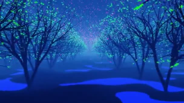 异国景观光彩夺目森林3D渲染 — 图库视频影像