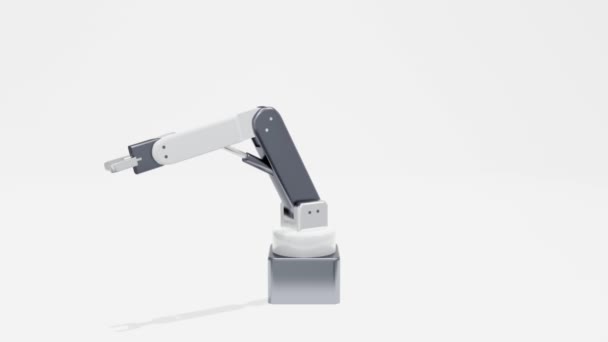 Teknik Industri Koncept Animering Robotarm Rendering — Stockvideo